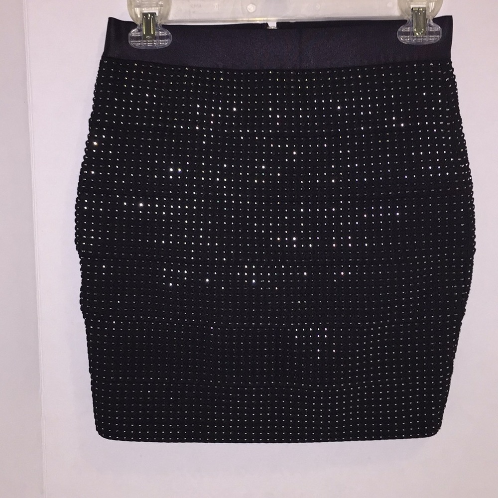 Attention Black with Gold Shimmer Mini Skirt